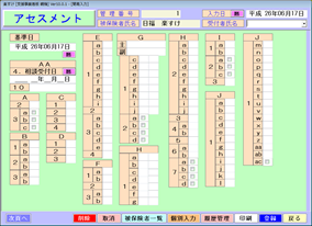 MDS-HCアセスメント簡易入力画面